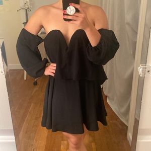 Off the Shoulder Selfie Leslie Black Bodice Dress